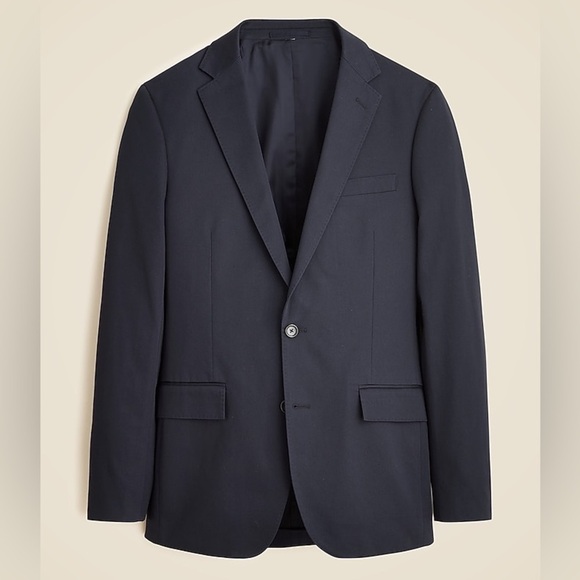 J. Crew Ludlow Slim-fit suit jacket Japanese cotton chino in Navy Blue Size 36R - Picture 6 of 15